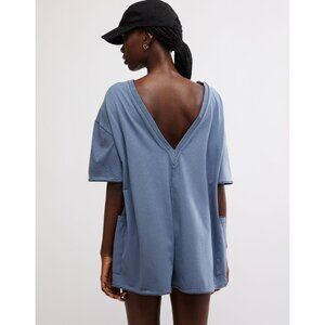 FP MOVEMENT Hot Shot Tee Romper in Skyline Blue ~ NWT!